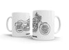 HARLEY - DAVIDSON - CUSTOM - 1200 -  WHITE CERAMIC MUG  HOOLIGAN APPAREL