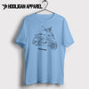 Peugeot Django Sport Bleu France Inspired Moped Art Men’s T-Shirt